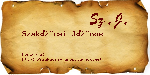 Szakácsi János névjegykártya