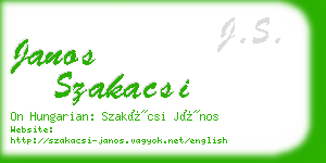 janos szakacsi business card